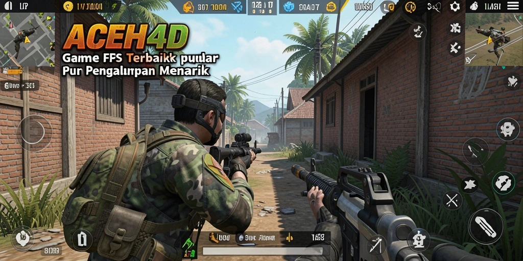 Tampilan gameplay intens dalam ACEH4D yang menampilkan aksi FPS.