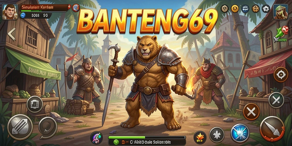Screenshot gameplay BANTENG69 menampilkan karakter sedang berinteraksi di lingkungan virtual.