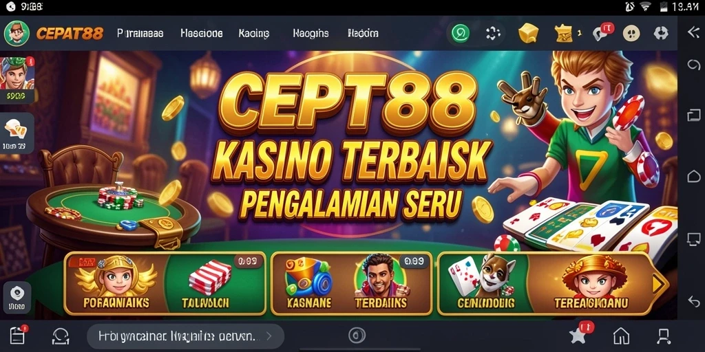 Tampilan gameplay CEPAT88 dengan suasana kasino yang mengesankan.