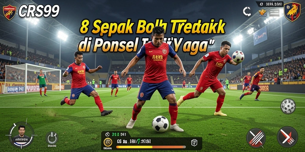 Tampilan gameplay <strong>CRS99</strong> yang mendebarkan saat pertandingan sepak bola berlangsung.