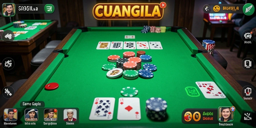 Tampilan screenshot gameplay Gaple yang mendebarkan.