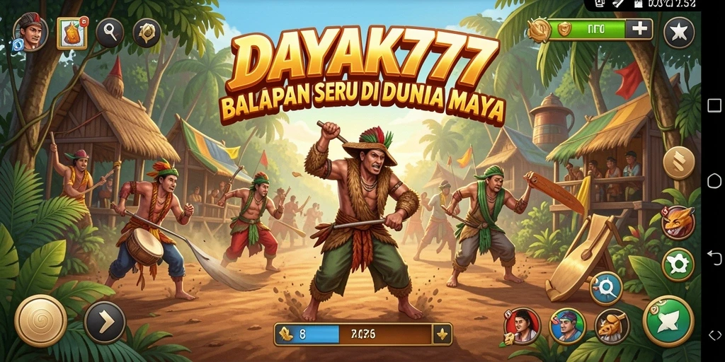 Gameplay Racing DAYAK777 dengan mobil balap yang berkualitas.
