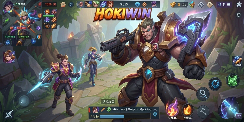 Screenshot permainan HOKIWIN menampilkan aksi battle yang seru dan intens.