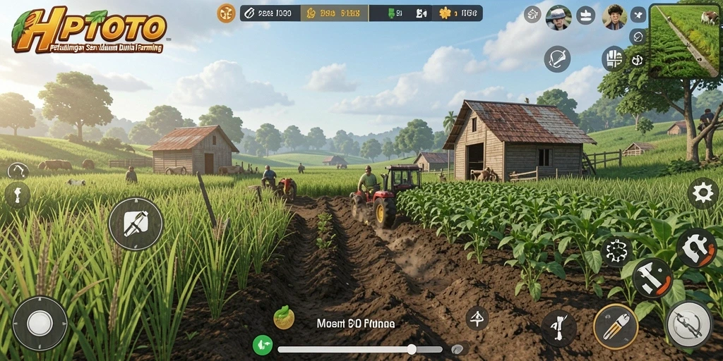 Tampilan menakjubkan dari gameplay pertanian HPTOTO yang penuh warna.