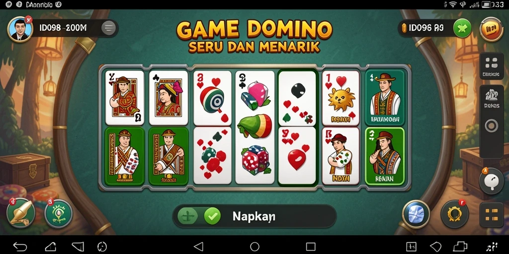 Tampilan gameplay seru dari game domino ID098 yang menarik.