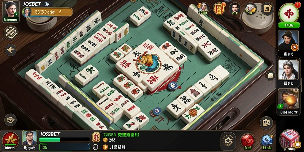 Tampilan screenshot gameplay IOSBET menampilkan keindahan desain ubin Mahjong.