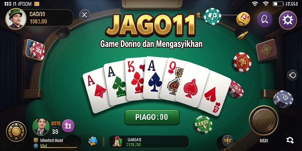Tangkapan layar dari gameplay <strong>JAGO11</strong> yang menampilkan suasana permainan domino.