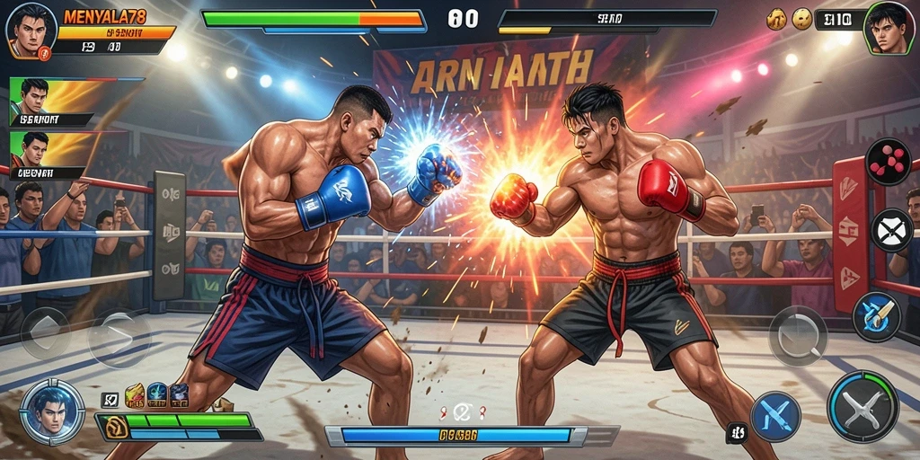 Tangkapan layar gameplay MENYALA78 di arena Fighting yang seru.