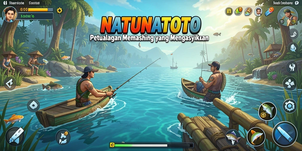 Tampilan gameplay NATUNATOTO yang seru dan menantang di laut.