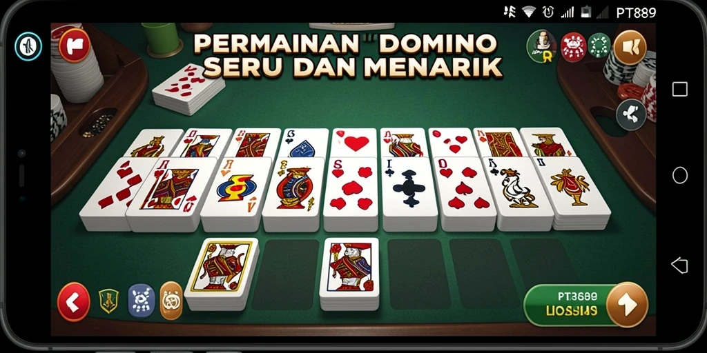 Tampilan gameplay seru dalam permainan Domino PT89.