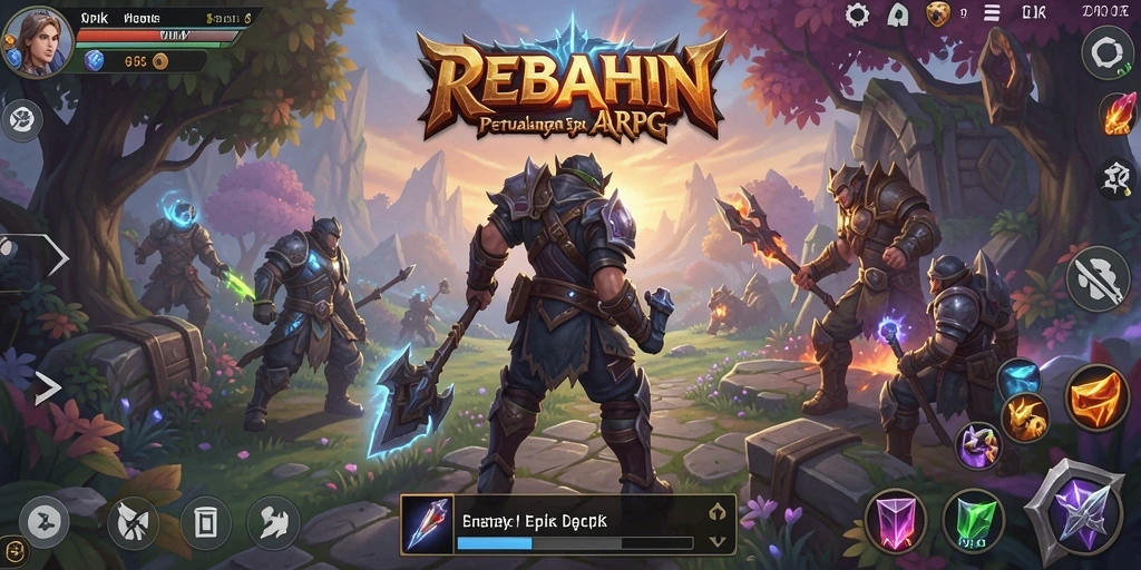 Gambaran gameplay menegangkan di dunia ARPG REBAHIN.