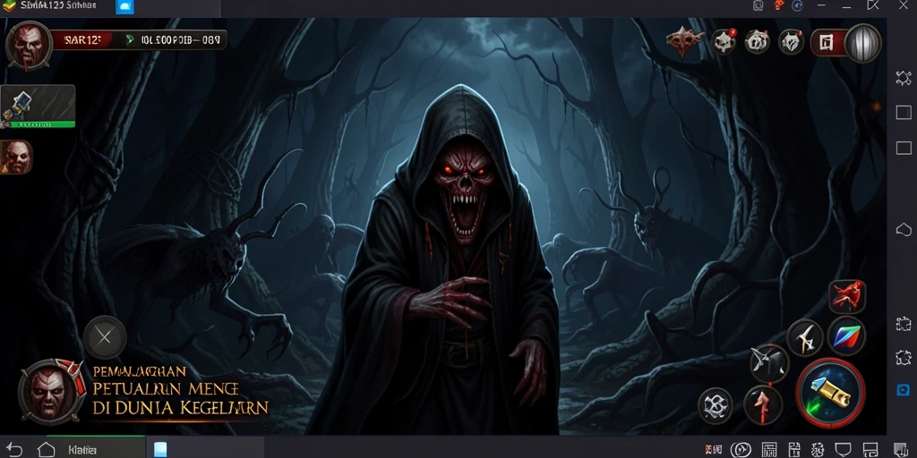 Tampilan gameplay menyeramkan di dunia kegelapan SEMAR123.