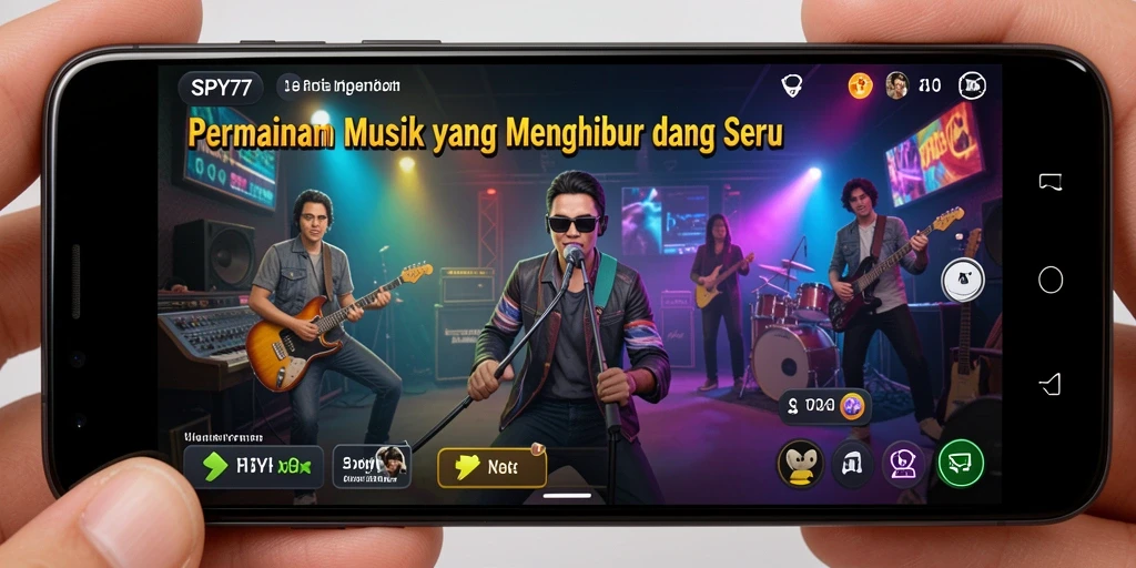 Screenshot SPY77 menampilkan momen seru bermain musik.