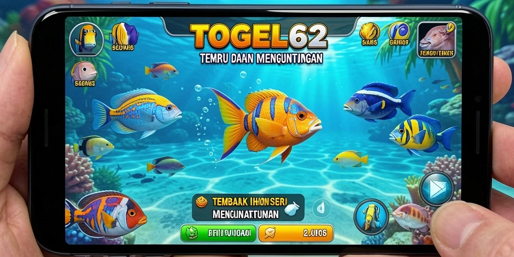 Screenshot gameplay TOGEL62 menampilkan aksi seru menangkap ikan.