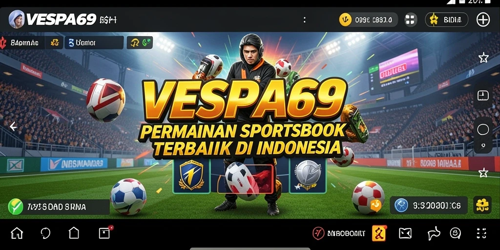 Tampilan menarik aplikasi VESPA69 dengan fitur taruhan olahraga.